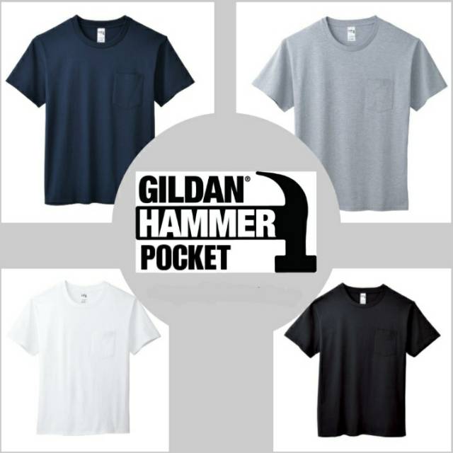 Kaos Polos Import Gildan Hammer Pocket