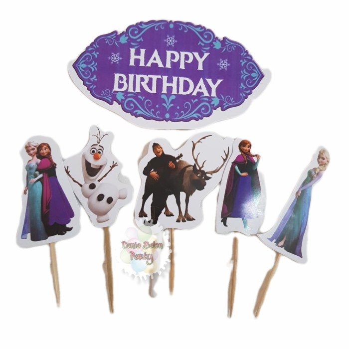 Cake Topper Happy Birthday / Cake Topper Frozen / Hiasan Kue Frozen