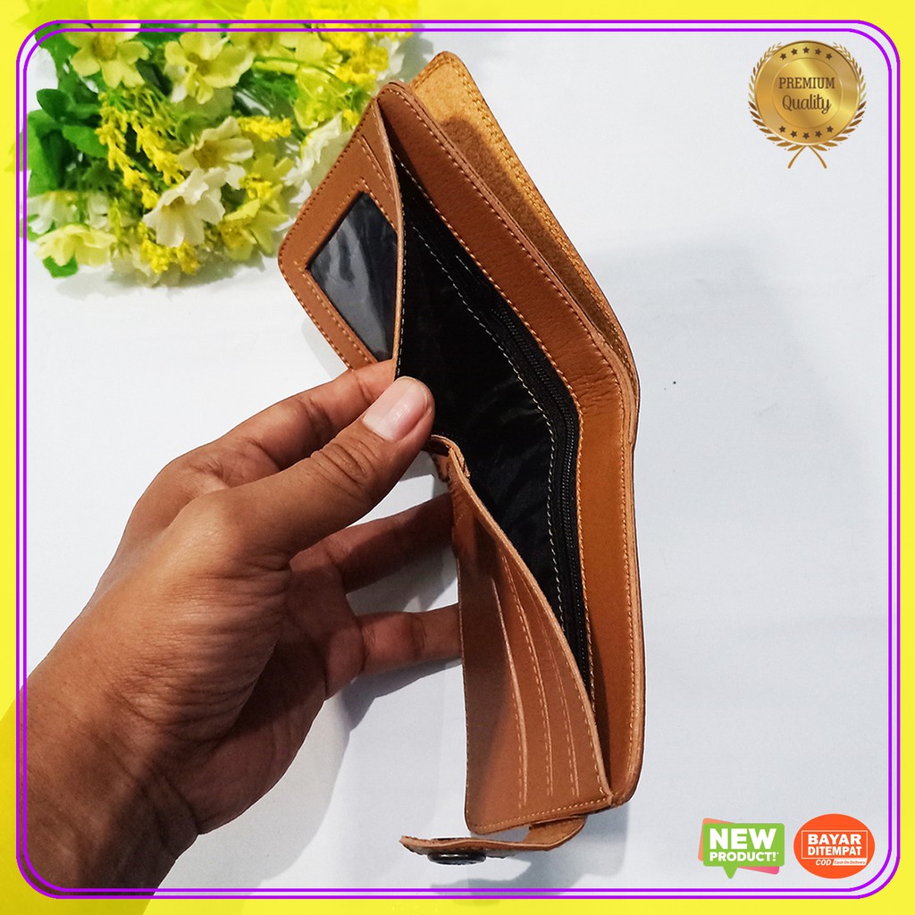 dompet pendek pria kancing original bahan sintetik terbaru premium berkualitas