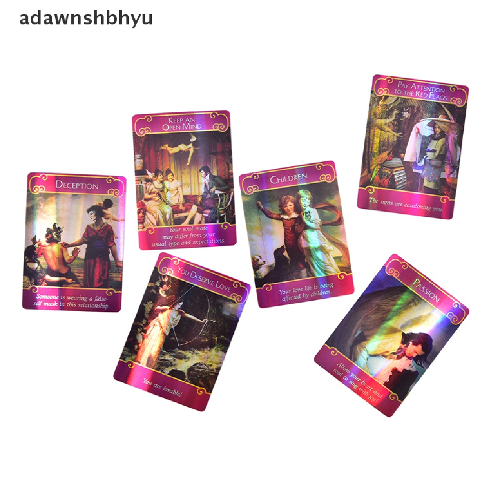 Adawnshbhyu Hologram Romance Angels Oracle Tarot Cards English Board Game Playing Card