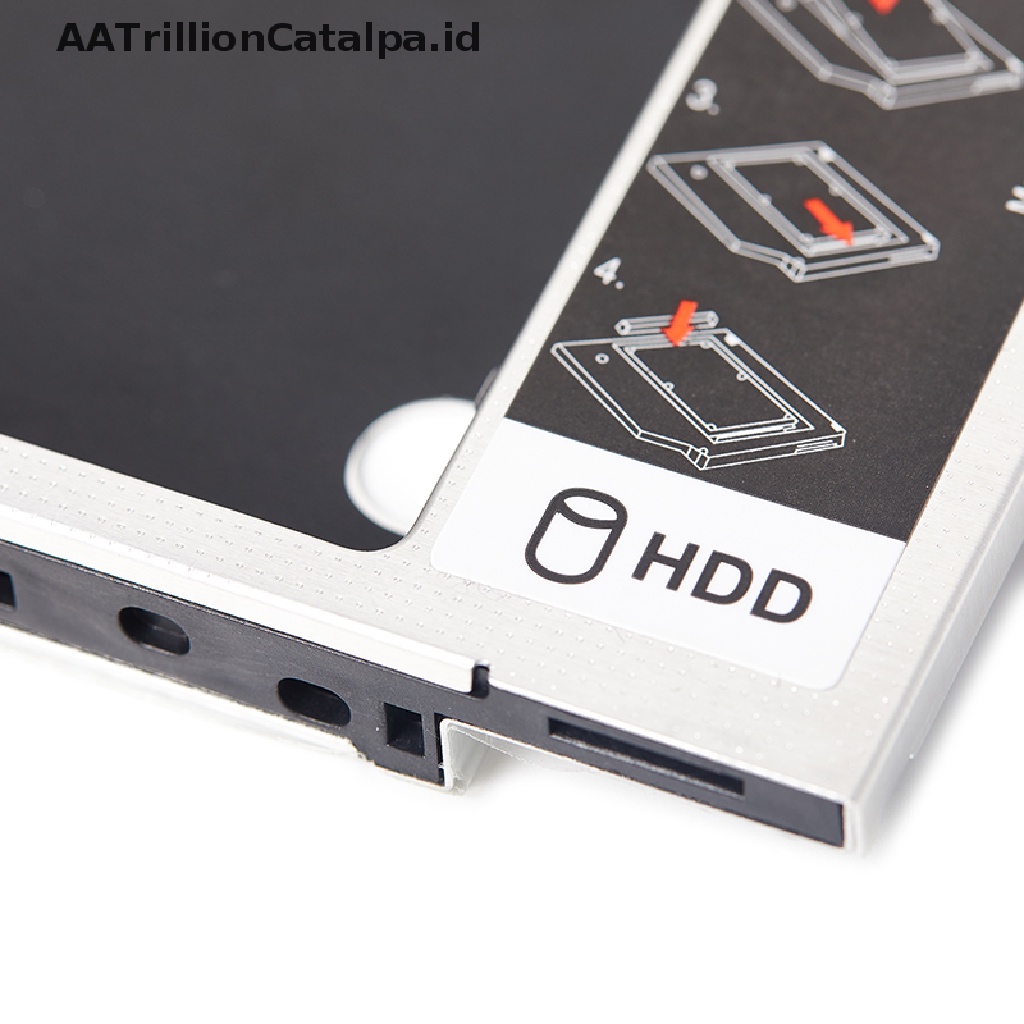 Aatrillioncatalpa Caddy Hardisk HDD SSD SATA 2nd 12.7mm Tanpa Sekrup Untuk Laptop