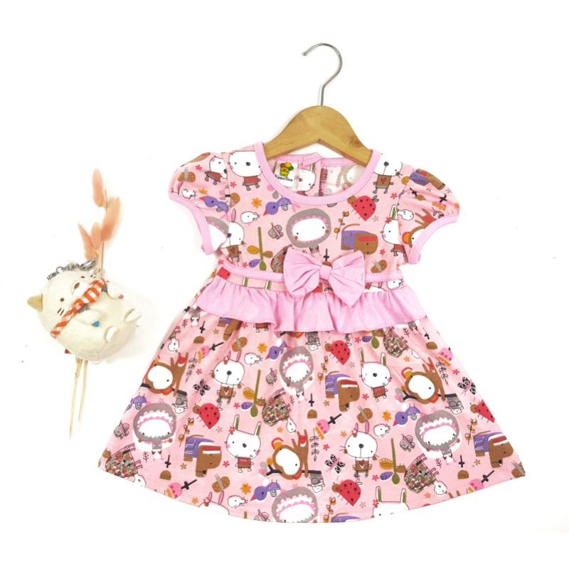 DRESS FASHION ANAK PEREMPUAN 1-2TAHUN KARAKTER FASHION CUTE