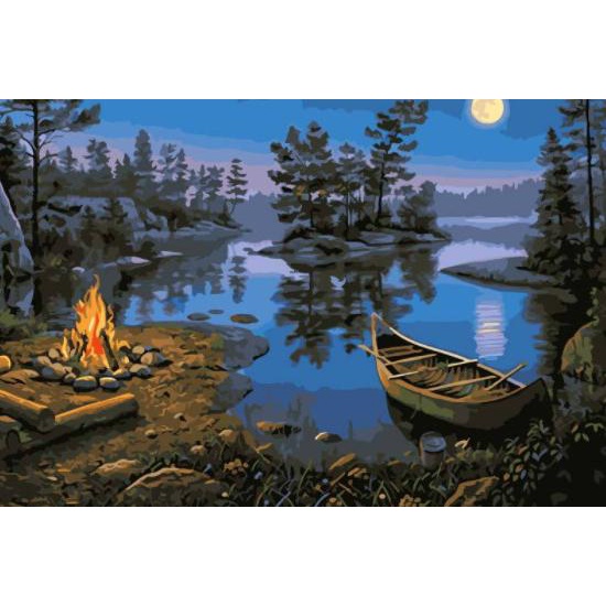 

DIY Painting Paint By Numbers Canvas Lukis Midnight Forest 40*50