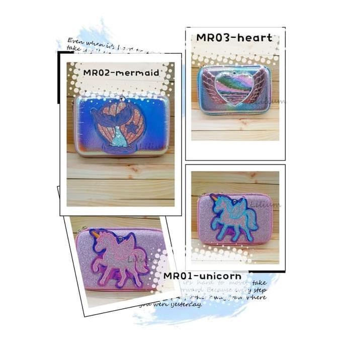 Kotak Pensil Hardcase Cermin Unicorn Mermaid Sequin model smiggle