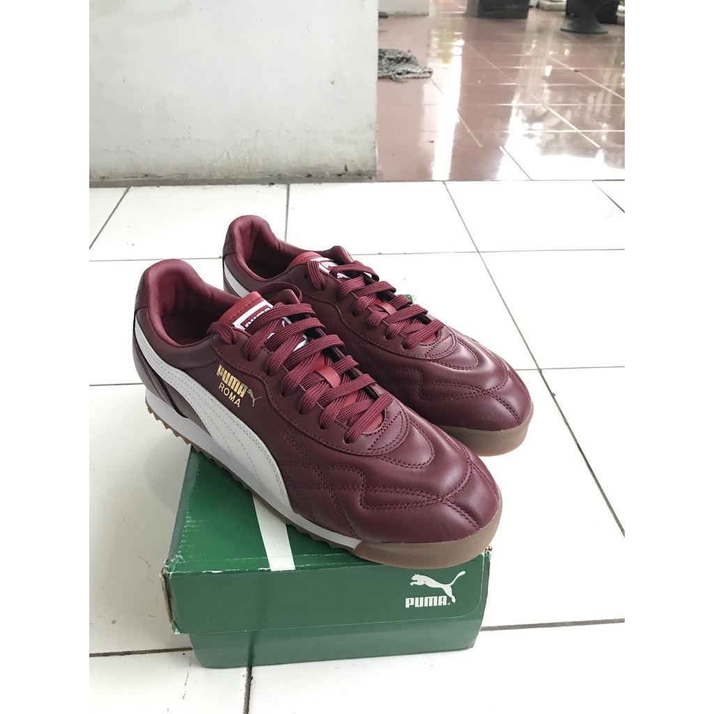 Sepatu Sneakers Puma Roma Anniversario Maroon Leather New 100% ORIGINAL BNIB