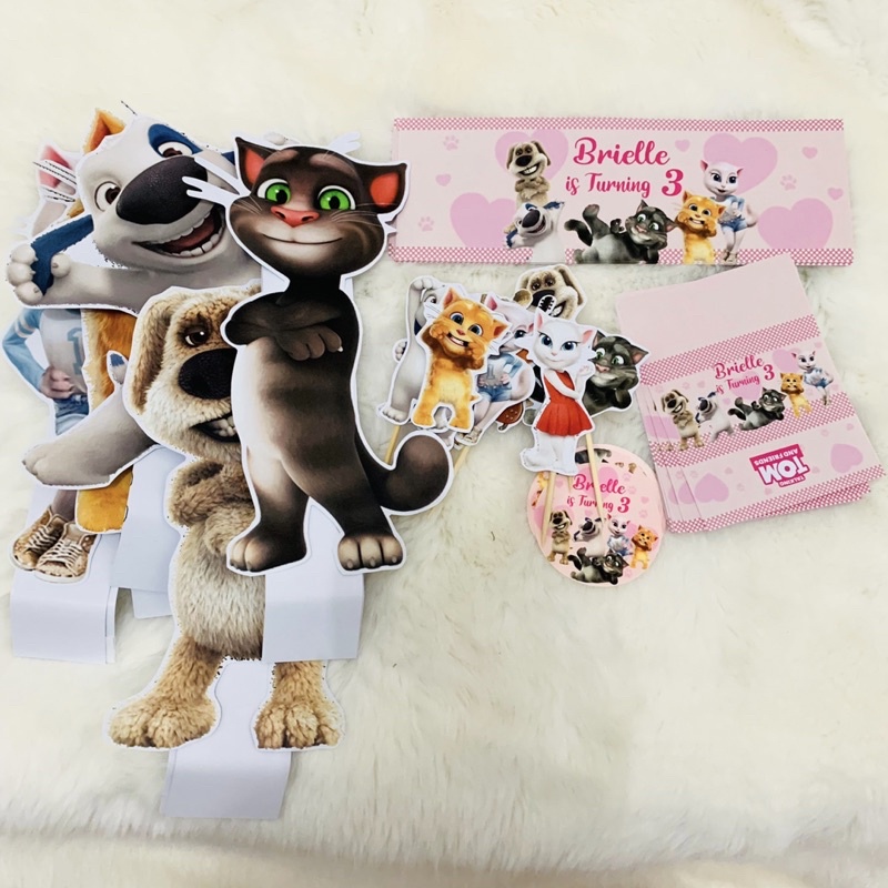 Talking Tom and Friends Paket Label Dessert Table / Hiasan Meja Ulang Tahun