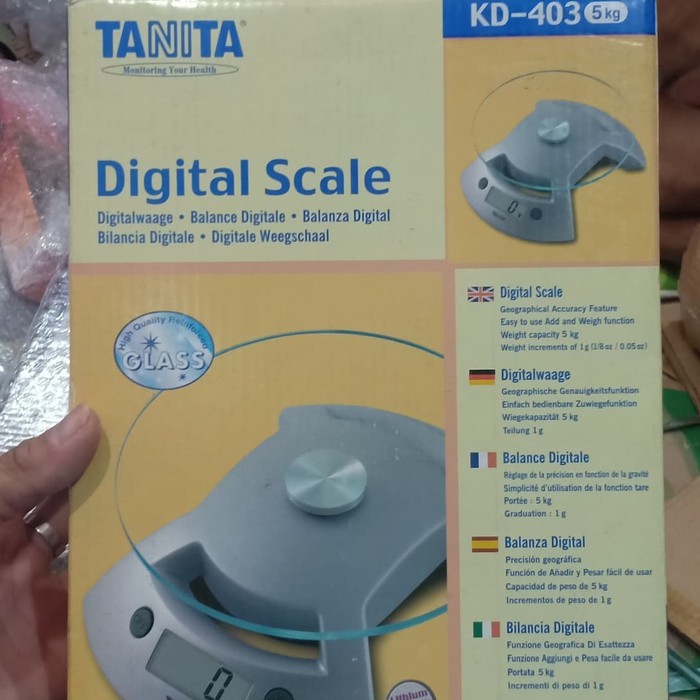 TANITA KD 403 / KD403 TIMBANGAN DIGITAL KUE DAPUR KACA 5KG TERMURAH