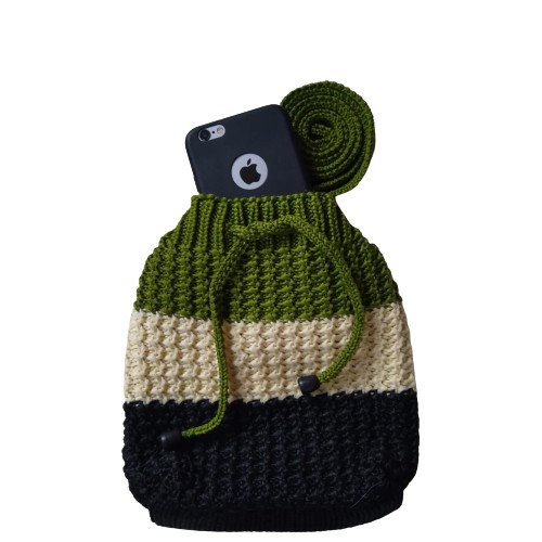 Tas Rajut Serut Mini Polet - Tas Rajut Slempang - Tas Rajut Bandung