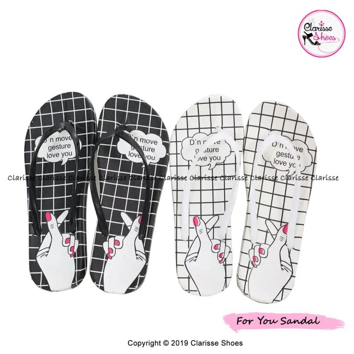 SANDAL JEPIT WANITA MOTIF LOVE MURAH SANDAL RUMAHAN COD