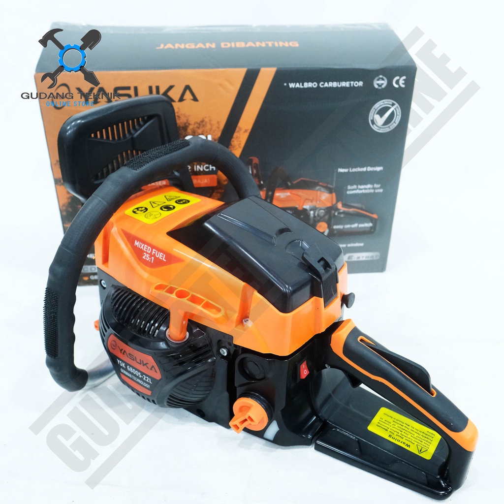 Chainsaw 22&quot; Bar Laser YASUKA YSK6800 2Tak / Mesin Gergaji Kayu Chainsaw Bar Laser22 Inch YSK 6800 YASUKA