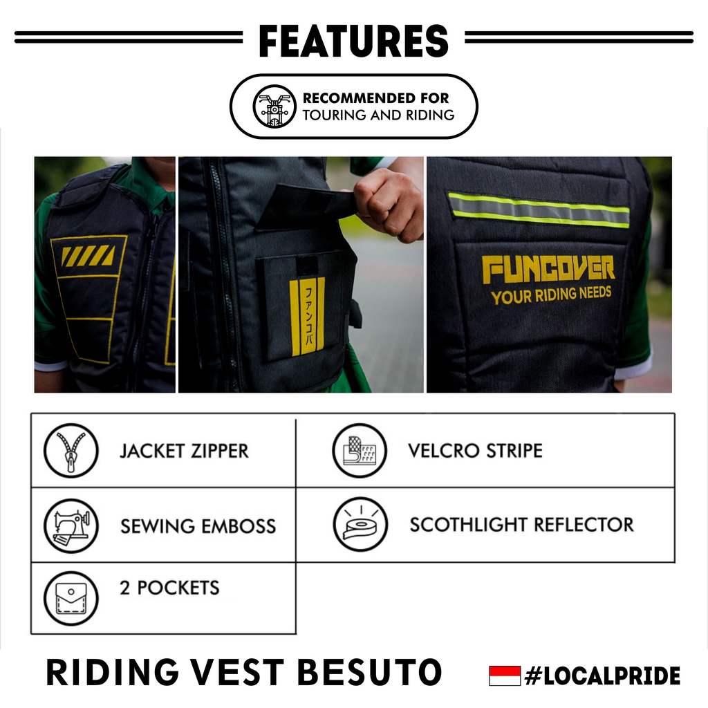 Rompi Vest Pelindung Dada Sakatsu  Motor Touring  Biker Protector Jaket Anti Angin Sakatsu by FUNCOVER