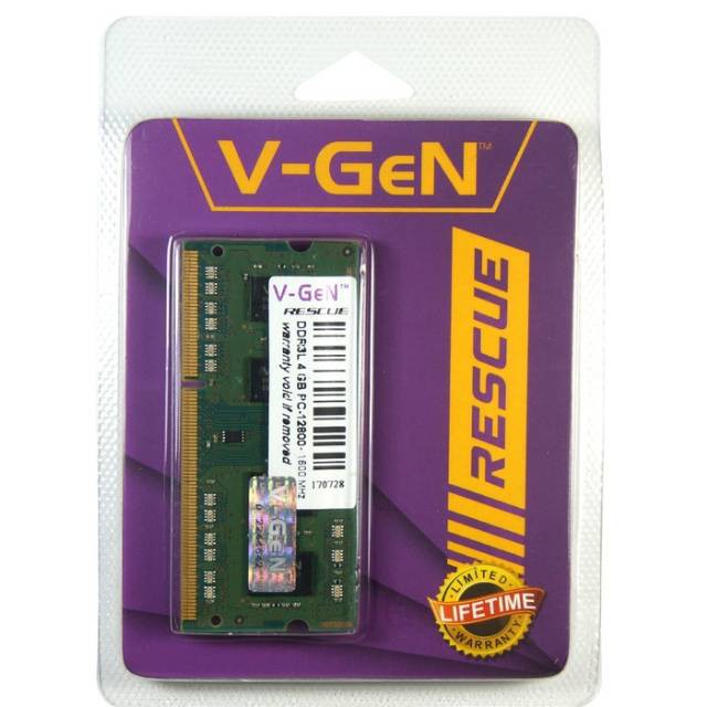 SODIMM V GEN DDR3 4GB PC-12800 / 1600 Mhz RAM V-GeN Rescue Laptop Vgen