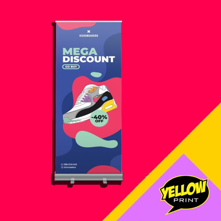 ROLL UP BANNER MURAH (UKURAN 60x160 & 80X200 CM) - 60 X 160, FLEXY 280 GRAM