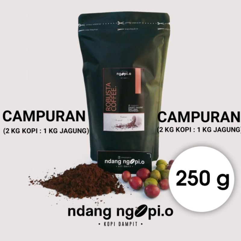 

[250 g] Bubuk Kopi Dampit (Campuran jagung 30%)