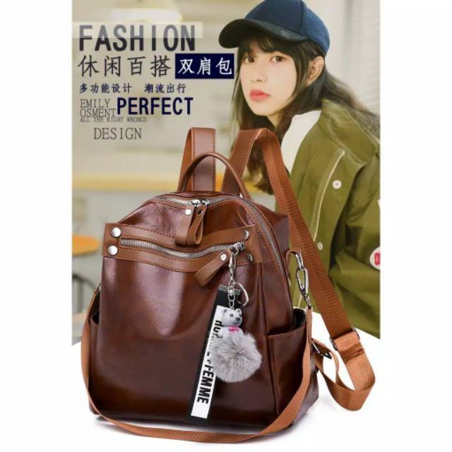 Tas Ransel Vannesa MOYOY Fashion ransel free pompom