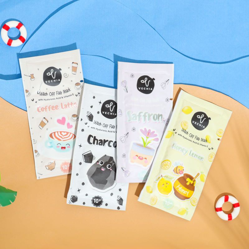 READY MASKER VECHIA WITH HYALURONIC ACID VIT E 10GR VECHIA WASH OFF MASK KIYOWO YEPPU CHINGU