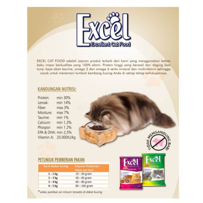 cat food pakan kucing EXCEL 500 gram