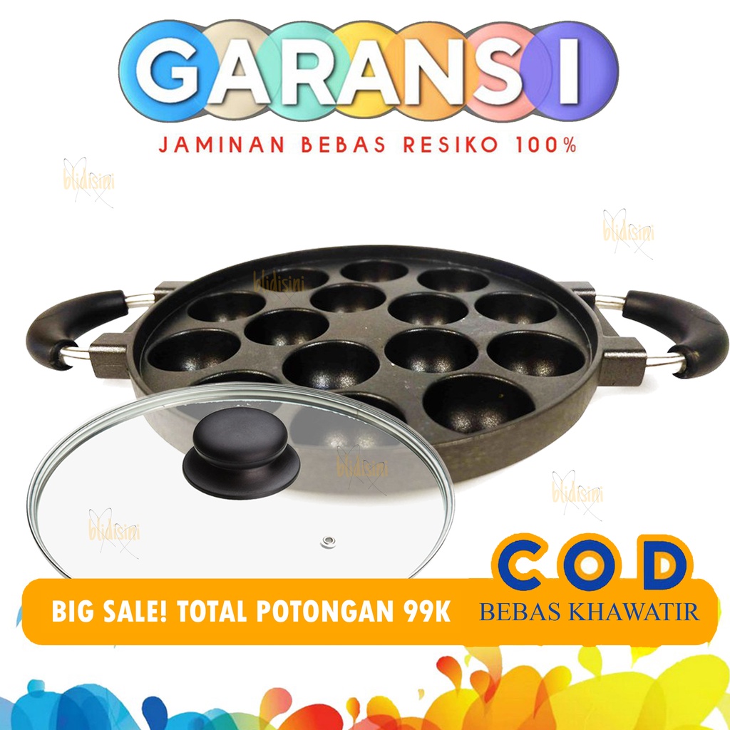 Cetakan Kue Takoyaki 15 Lubang Wajan Teflon Telur Goreng Anti Lengket