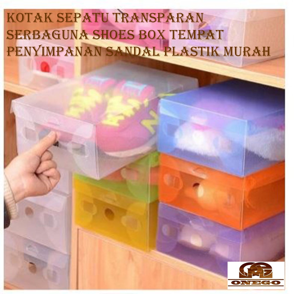 Kotak Sepatu Transparan Serbaguna Shoes Box Tempat Penyimpanan Sandal Plastik