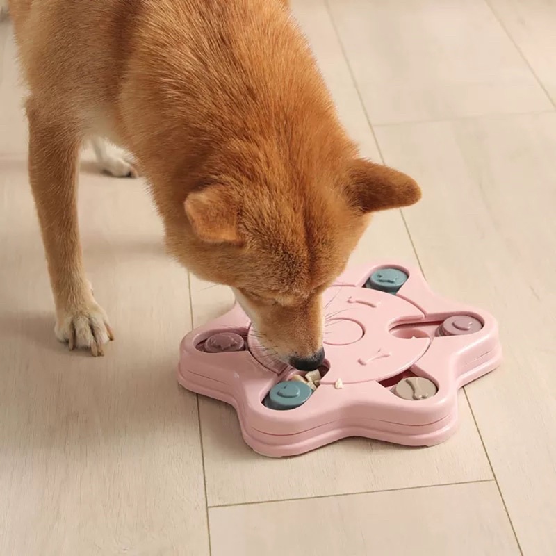 Puzzle toy for dog cat pet mangkok slow bowl anjing kucing feeding trainning puppy games feeder