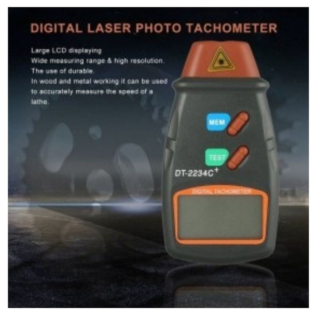 Alat Ukur Kecepatan Photo Tachometer Laser LCD Digital 100000 RPM 111147