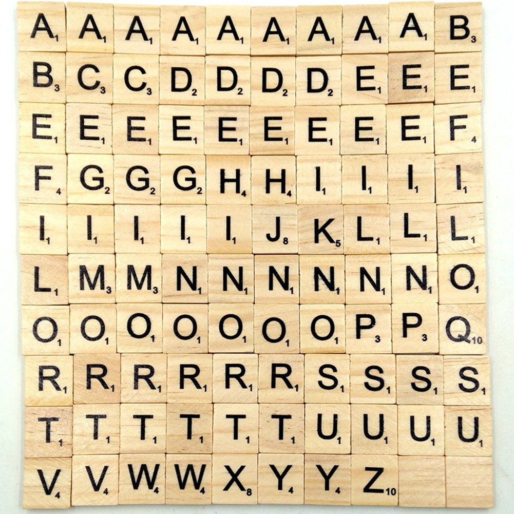 100x Wooden Scrabble Individual Tiles Letters Numbers Crafts Alphabet Game Wood Shopee Indonesia