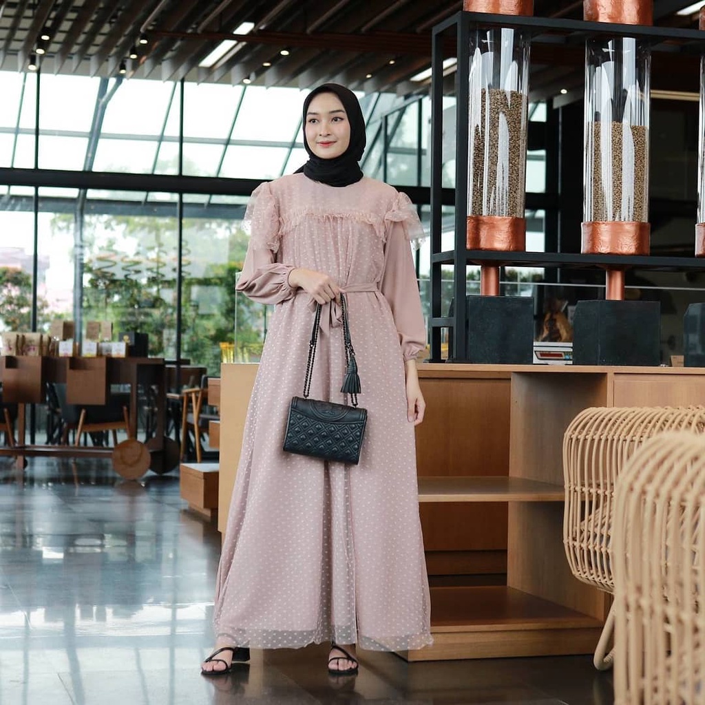 Kayla Maxi Dress Pesta Tille Renda / Long Dress Muslim Brukat