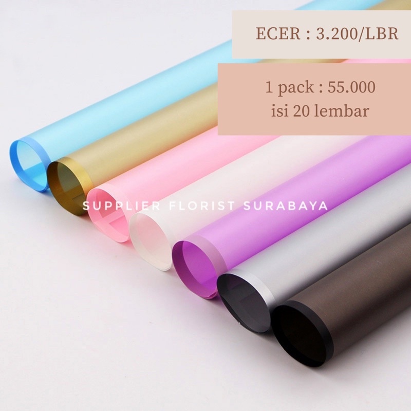 [5 LEMBAR] TRAWANG FULL COLOR CELLOPHANE SIZE 58CM X58CM KERTAS BUNGA WRAP BUNGA KOREA PAPER FRAME TRAWANG