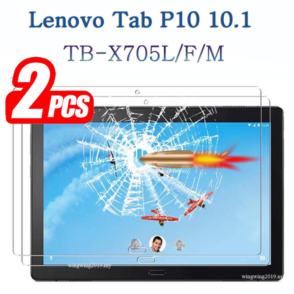 (2 Pak) Pelindung Layar Tempered Glass Full Cover Anti Gores Untuk Tablet Lenovo Tab P10 10.1 TB-X705L / X705F / X705M