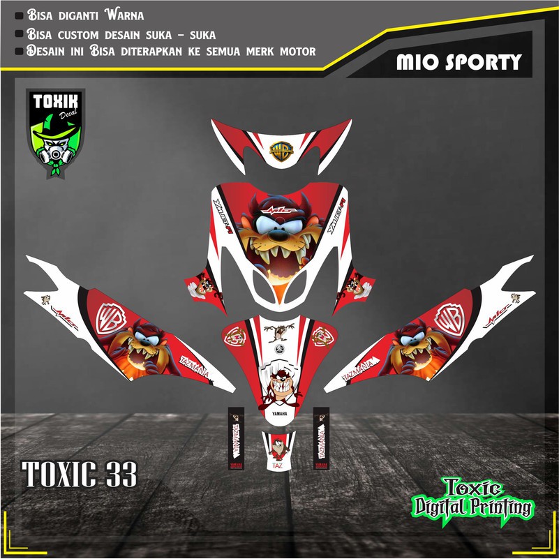 Sticker Decal YAMAHA MIO SPORTY TASMANIA MERAH PUTIH