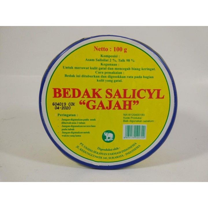 Bedak Salicyl / Bedak Gatal Cap Gajah Talk Dus 100gr