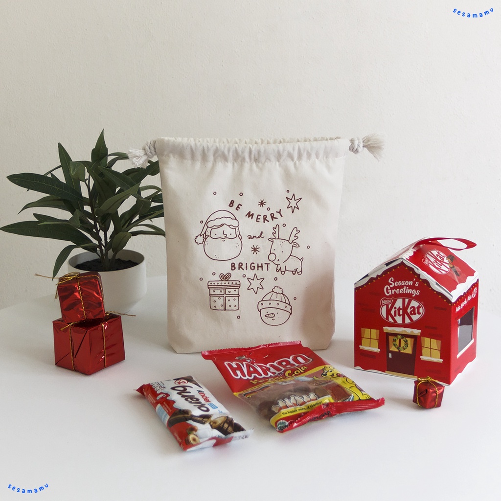 

Christmas Series Drawstring Pouch Kantong Gift Natal