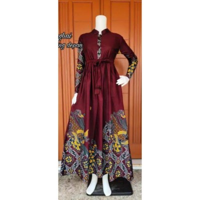 Gamis Batik (cod) Manggar Gamis Batik Pesta Model Terbaru