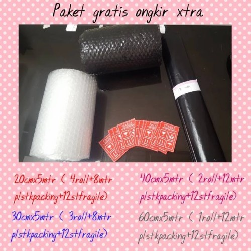 

Paket bahan packing Bubble Wrap Premium Gulungan Bubble Roll 5 meter - Hitam, Ukuran 60cm