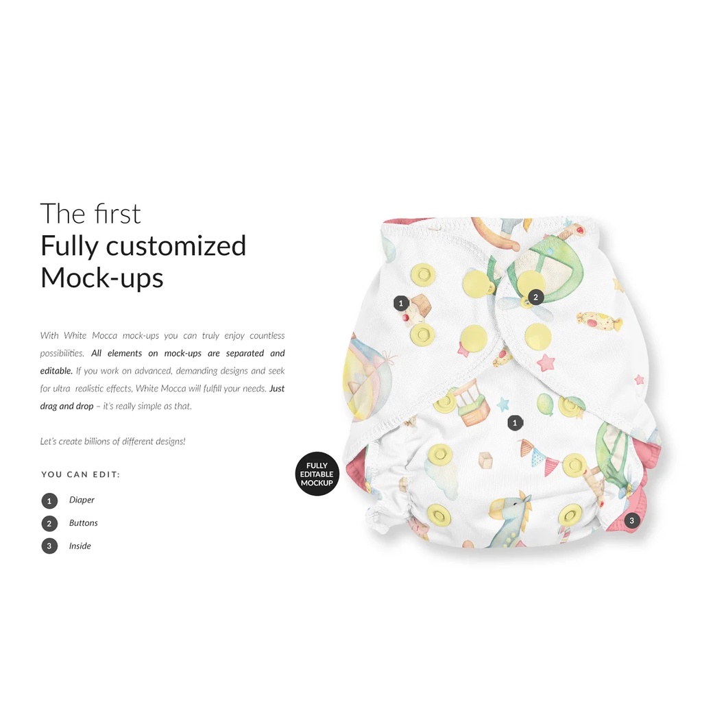 Newborn Diaper 8x Mock-Ups