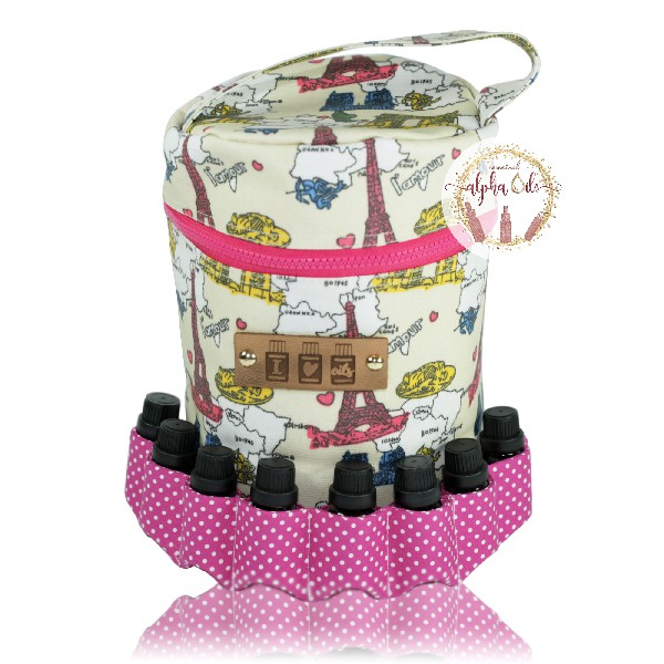 Diffuser Travelling Bag dengan 8 Slots Oil untuk Young Living Essential Oil - Yellow Paris L'amour