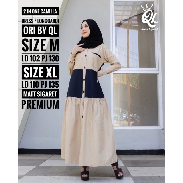 Gamis Longcardi camilla 2 IN ONE
