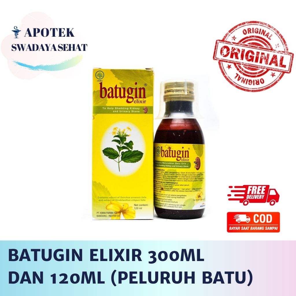 BATUGIN Elixir 300 ML Peluruh Batu Saluran Kencing Ginjal Urin Sirup Original 120ML