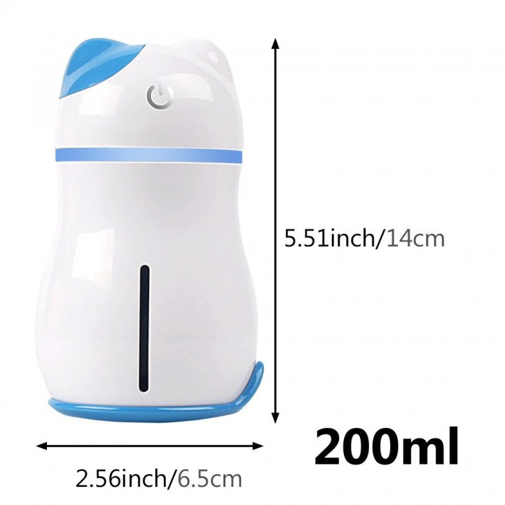 Adorable Lucky Cat 3 in 1 Mini Humidifier with LED Light Mini Fan 200ML