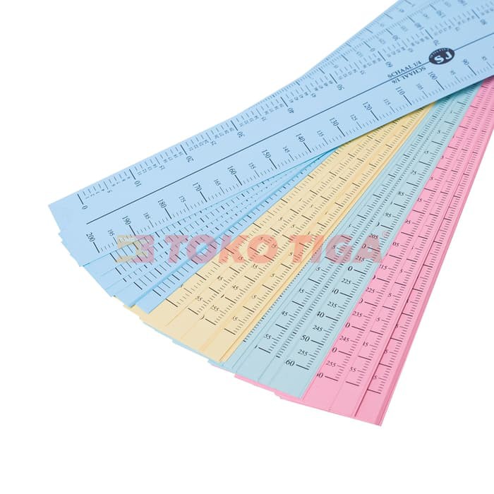 Schaal / Kertas Pattern Making Skala 1/4 dan 1/6 (Isi 50 Pcs)