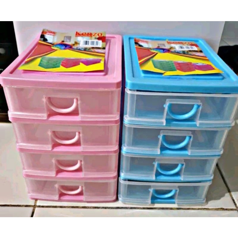 RAK LACI PLASTIK SUSUN 4 RAK KOSMETIK RAK OBAT PERHIASAN RAK LACI SERBAGUNA CONTAINER LACI SUSUN 4