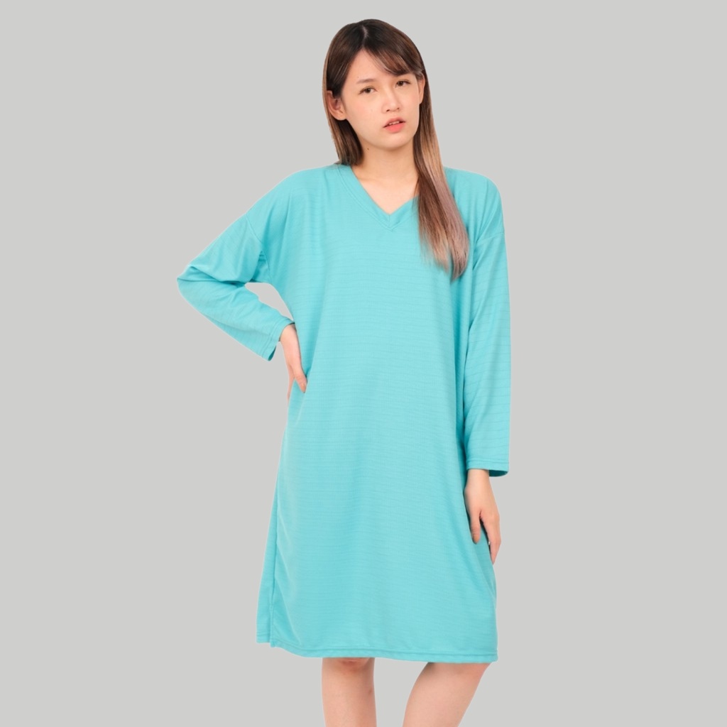 JAZIEL Daster Oversize Wanita Lengan Panjang Polos