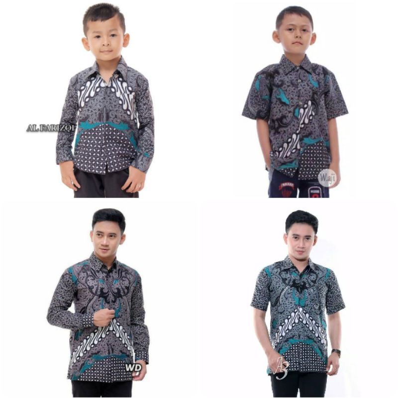 BAJU COUPLE AYAH ANAK, BATIK COUPLE AYAH DAN ANAK LENGAN PENDEK, KEMEJA BATIK PRIA TERBARU,DIMENSI