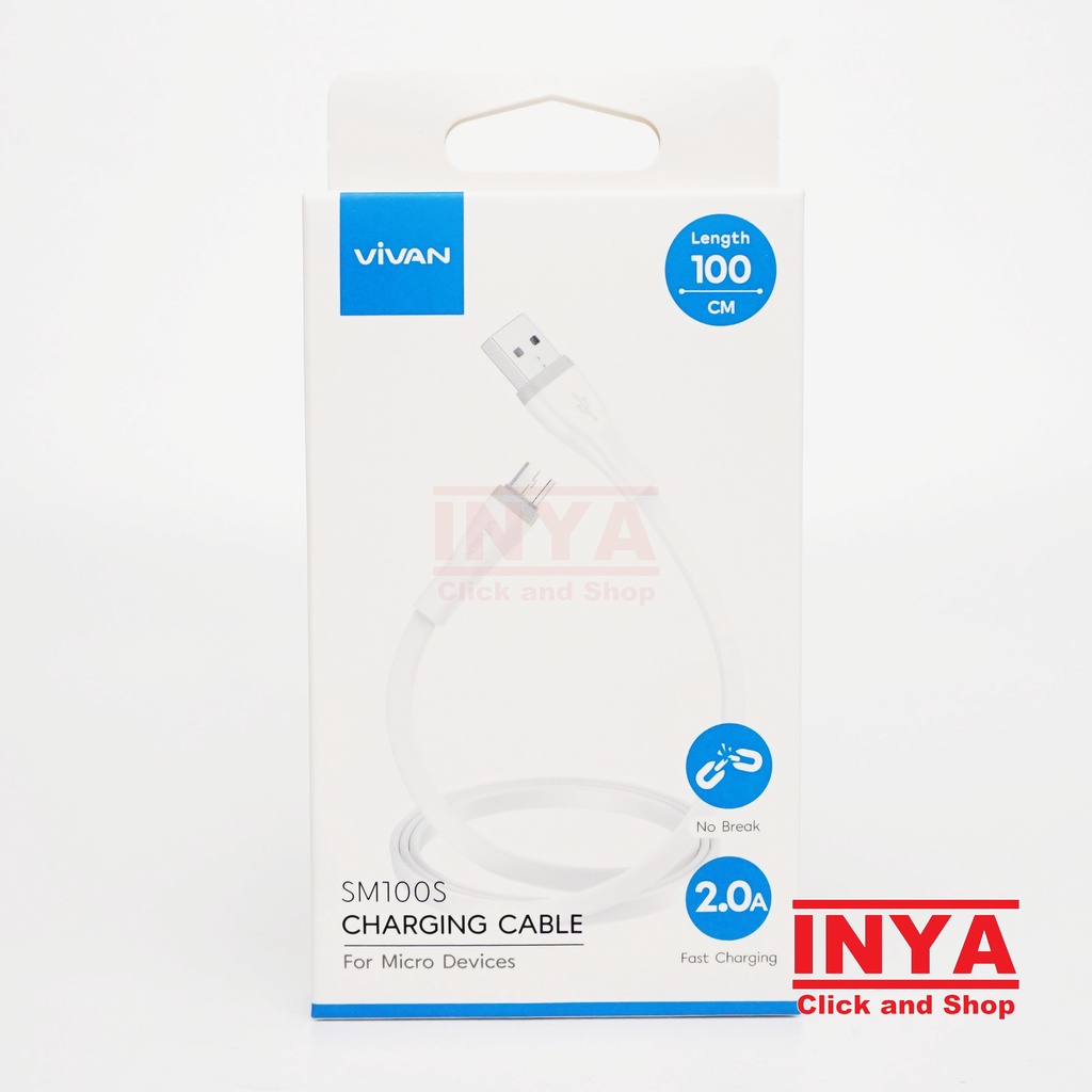 VIVAN SM100S DATA CHARGING CABLE 100cm ORIGINAL - KABEL MINI MICRO USB