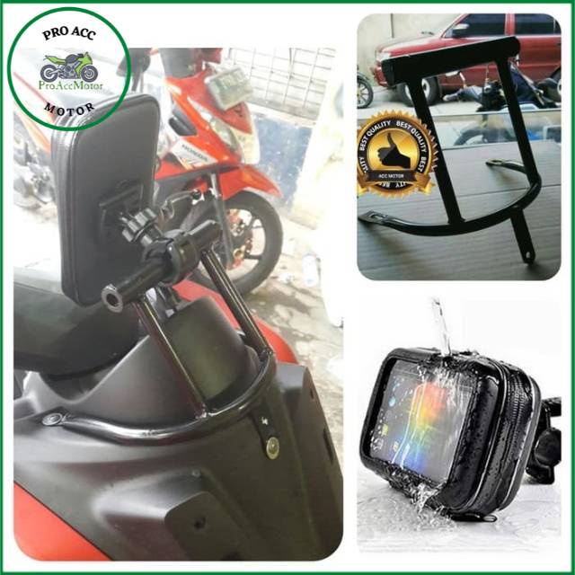 Breket + holder hp gps anti air pnp yamaha nmax (COD)