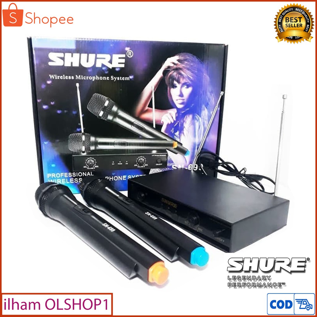 Microphone Mic Wireles Double VHF SN 699 Mikropon Karaoke Suara Mantap