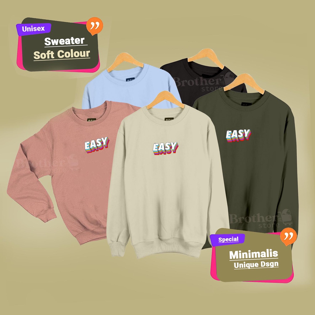 Brother Store - Sweater crewneck pria wanita - easy