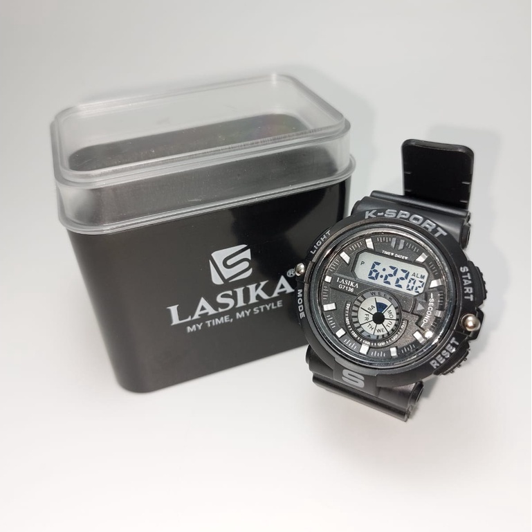 Lasika Original Jam Tangan Digital Unisex Type 7136 Series Hitam Anti Air