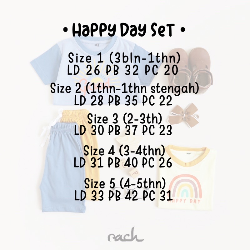 RACHIDKIDS / SETELAN HARIAN ANAK / DAILY SET KIDS / HAPPY DAY SET