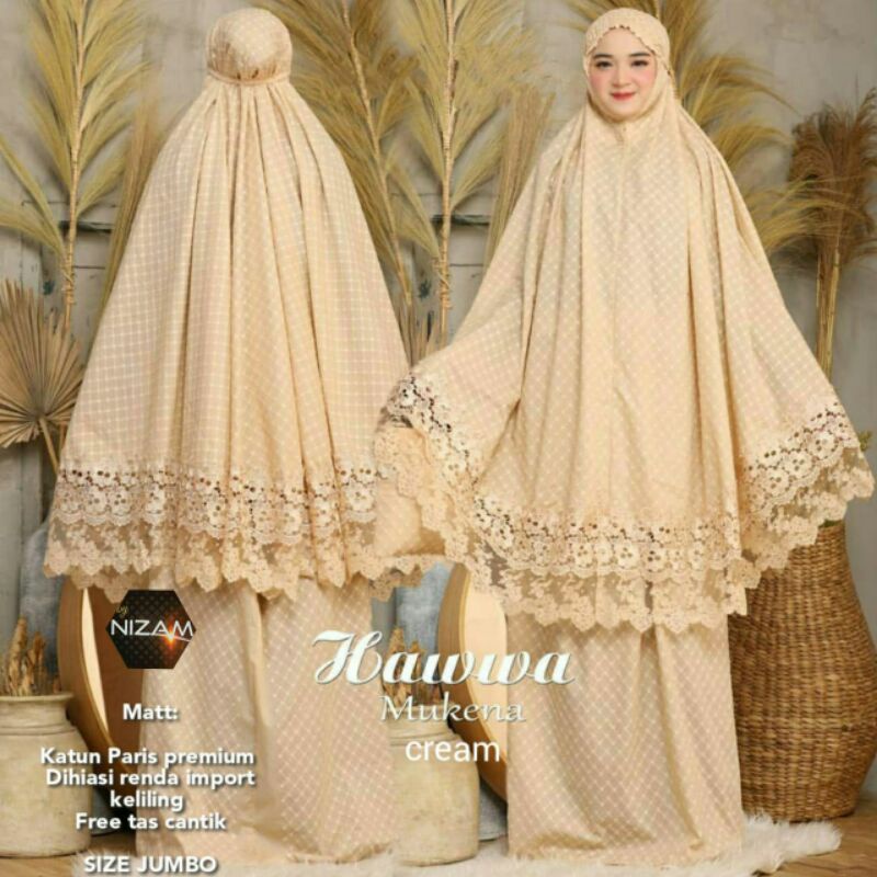 HAWWA MUKENA BY NIZAM||KATUN PARIS PREMIUM FREE TAS